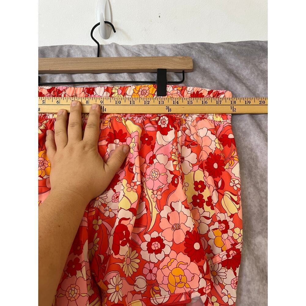 Avia Floral Groovy Bloom Orange Running Short XL Active 70s Walking Exercise - Picture 5 of 8